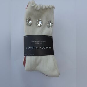 Rebecca Minkoff Crew Socks| 5 Pairs | Ruffle Cuff | One Embellished Pair
